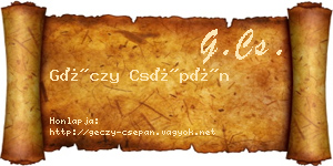 Géczy Csépán névjegykártya